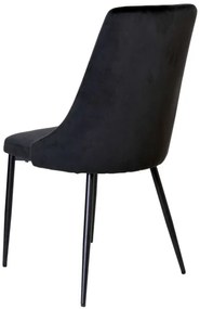 Jedálenská stolička LINCOLN zamatová, čierna