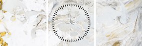 Obraz - Olejový papier s mramorovým designom (s hodinami) (90x30 cm)