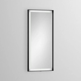 ALAPE SP.FR375.S1 zrkadlo s LED osvetlením, 375 x 40 x 800 mm, hliníkový rám matný čierny, 6740001899