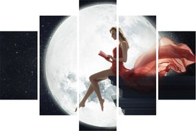 Obraz - Žena za svitu mesiaca (150x105 cm)