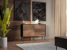 Komoda so zásuvkami Heprano 1D3S, Farby: čierna / orech warnia