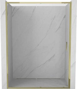 Mexen Exo, posuvné sprchové dvere, 200 cm, transparentné sklo, zlatá, 8151-200-000-50-00