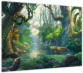 Obraz - Ilustrácia tropického lesa (70x50 cm)