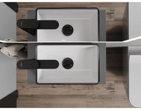 Mexen Nadia, umývadlo na dosku 36x23x12 cm, biela lesklá-čierny okraj, 21613607