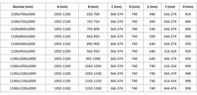 Mexen Lunar, L Duo výklopný sprchový kút 110 x 100 cm, 8mm číre sklo, zlatý matný profil, 834L-110L-100P-55-00