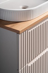 Závěsná skříňka pod umyvadlo Nova Cashmere II s deskou 80 cm kašmír/dub coast evoke
