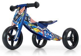 Detské multifunkčné odrážadlo bicykel 2v1 Milly Mally JAKE Blue Cars