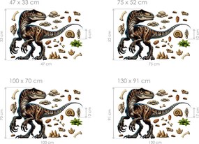 Velociraptor textilní prelepiteľná nálepka na stenu hárok 47 x 33 cm