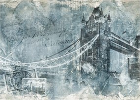 Sklenený obraz - Tower Bridge v chladných tónoch (70x50 cm)