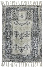Čierno - biela bavlnená kúpeľňová predložka Over - 60*90cm