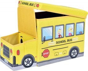 Skladací taburet / kôš na hračky Školský autobus