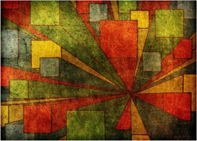 Sklenený obraz geometrické abstrakcie (70x50 cm)