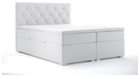 Kontinentálna posteľ 160 cm Ronda (biela ekokoža) (s úložným priestorom). Vlastná spoľahlivá doprava až k Vám domov. 1044320
