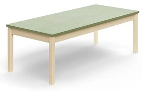 Stôl DECIBEL, 1600x700x530 mm, akustické linoleum, breza/zelenošedá