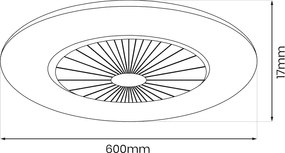Stropné LED svietidlo Zephyr, 1x LED 48w, 3000-6000k, b, s ventilátorom a ovládačom