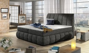 Posteľ Boxspring Vincenzia 200x180, tm. šedá (pytlovina - bvi 02)