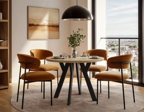 OKRÚHLY ROZKLADACÍ JEDÁLENSKÝ STÔL EWALD DUB ARTISAN + ČIERNY 100/140 cm