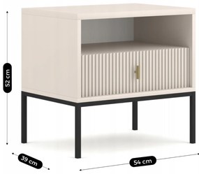 PROXIMA.store - Štýlový nočný stolík Marcos FARBA: biela, FARBA NÔH: čierna