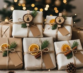 Sada 8 ks vánočních kolíčků Deleon hnědá