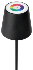 LED RGBW stmievateľná vonkajšia lampa LED/1,5W/4000 mAh 3000K IP44 čierna