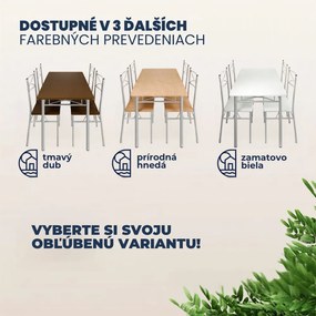Jedálenská súprava PAUL,  5-dielna, dubová hnedá Jurhan