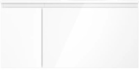 Mexen Orio, kúpeľňová skrinka 100 cm s pravým umývadlom Vela, 1S, 1D, biela lesklá, 91A13-10047-3-BBFF00-W23P00