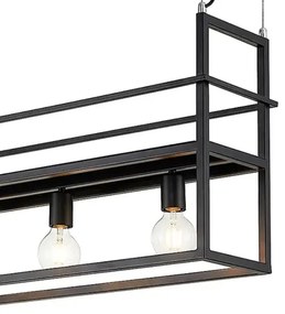 ONLI - Luster na lanku s poličkou JEFFER 4xE27/22W/230V čierna