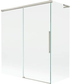 Mexen Rox, L posuvná 2-krídlová vaňová zástena 140 + 70 x 150 cm, 8mm číre sklo, oceľový profil, 8C9L-140-070-97-00