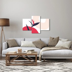 Obraz - Ružová florálna abstrakcia N⁰1 (90x60 cm)