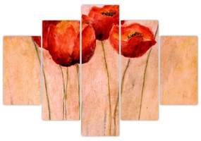 Obraz - Červené tulipány (150x105 cm)