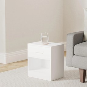 Nočné stolíky, sada 2 ks, príručný stolík so zásuvkou, 28 x 39 x 41 cm, biele