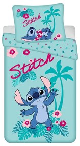 Modrá bavlnená detská obliečka na jednolôžko 140x200 cm Lilo a Stitch "Hawaii" – Jerry Fabrics