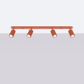 Bodové svietidlo Karbon, 4x okrovo červené kovové tienidlo, (možnosť polohovania)