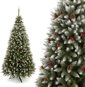 TRENDIE Vianočný stromček Smrek so šiškou a jarabinou 300 cm