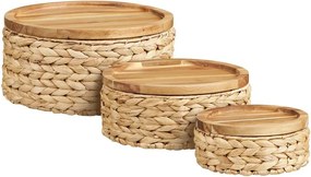 Košíky v súprave 3 ks z vodného hyacintu ø 30x15 cm Botofte – House Nordic
