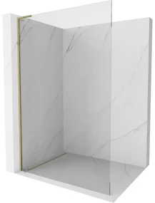 Mexen Kioto L, sprchová zástena Walk-In 115 x 200 cm, 8mm číre sklo, zlatý lesklý profil,800-115-103-50-00