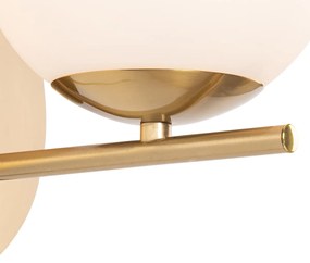 Art Deco nástenná lampa zlatá a opálové sklo - Flore
