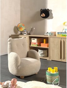 Béžové detské kresielko z textílie buklé Rocky – Vipack