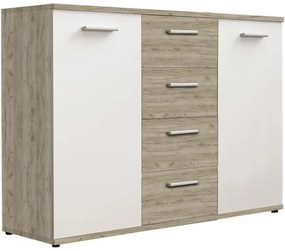 Komoda Jacky 2 Biely/Country Grey