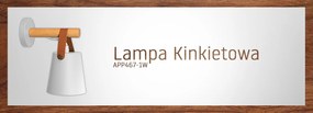 Toolight - Kovová nástenná lampa s remienkom 1xE27 APP467-1W, biela-hnedá, OSW-06916