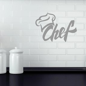 Veselá Stena Samolepka Chef Farba: šedá, Veľkosť: 80 x 55 cm
