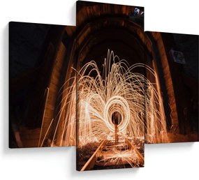 Obraz - Svetelná show na koľajniciach (90x60 cm)