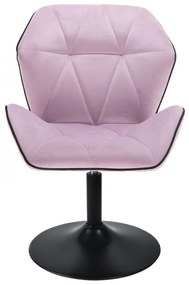 LuxuryForm DESIGN Stolička MILANO MAX VELUR na čiernom tanieri - levanduľa