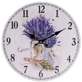 Nástenné hodiny Provence, pr. 34 cm, drevo