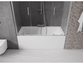 Mexen Velar Duo, 2-krídlová posuvná vaňová zástena 140 x 150 cm, 8mm číre sklo, chrómový profil, 896-140-000-02-01