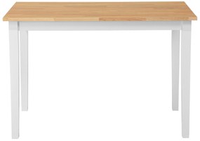Drevený jedálenský stôl 114 x 68 cm svetlé drevo/biela GEORGIA Beliani