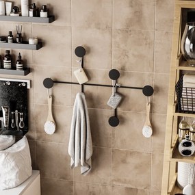 Nástěnný kovový věšák Dama 82 cm černý