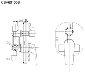 Mereo, Sprchový set s dvojcestnou podomietkovú batérií, MER-CB650SE2