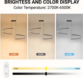 Immax NEO 07329L - LED stmievateľný závesný luster na lankách FINO 72W/230V 120 cm čierna Tuya+DO