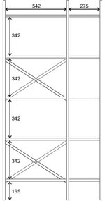 Knižnica v dekore duba v prírodnej farbe 58x175 cm Ara – Marckeric